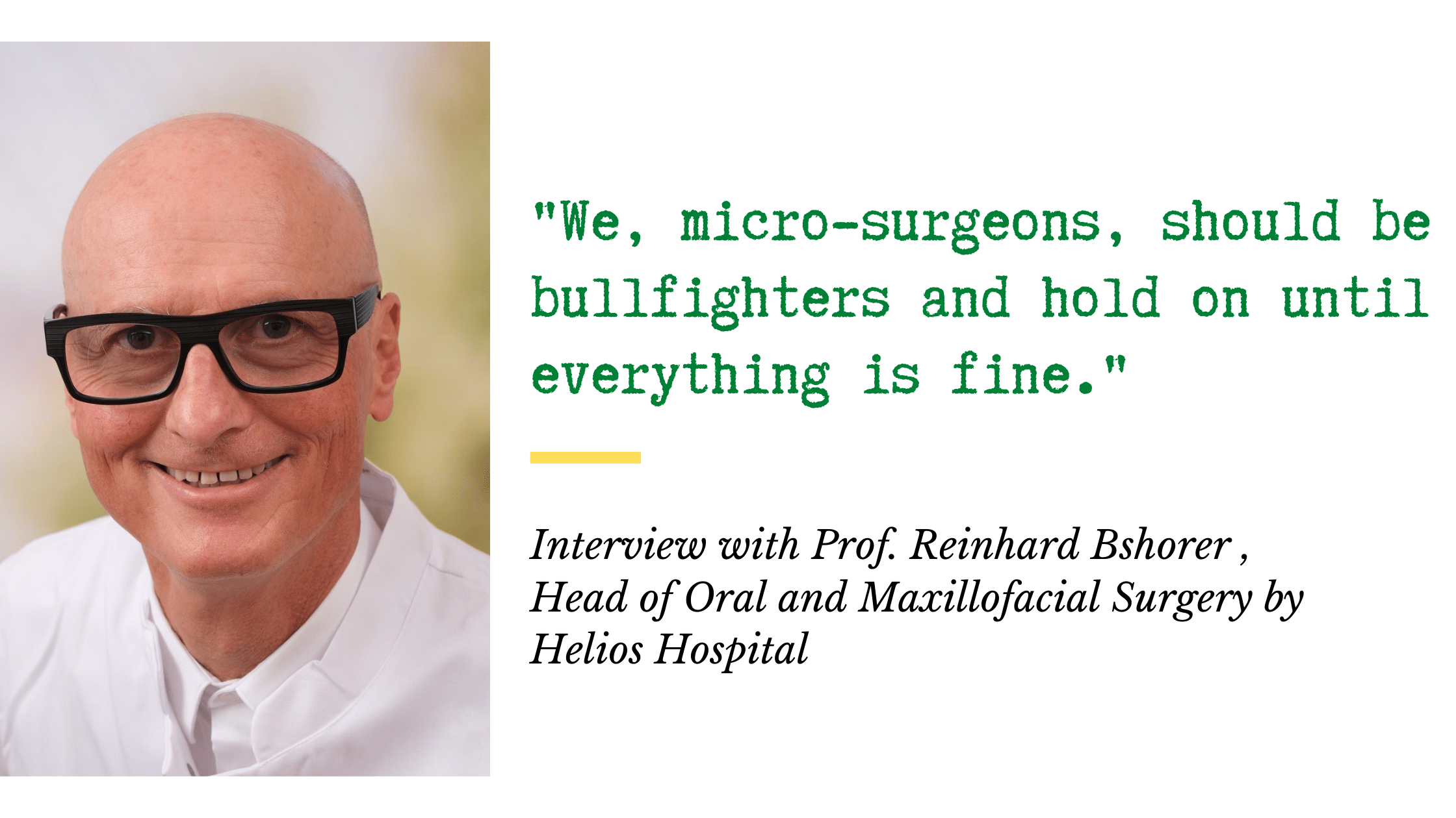 Interview: The facial reconstruction and the first nasal replantations